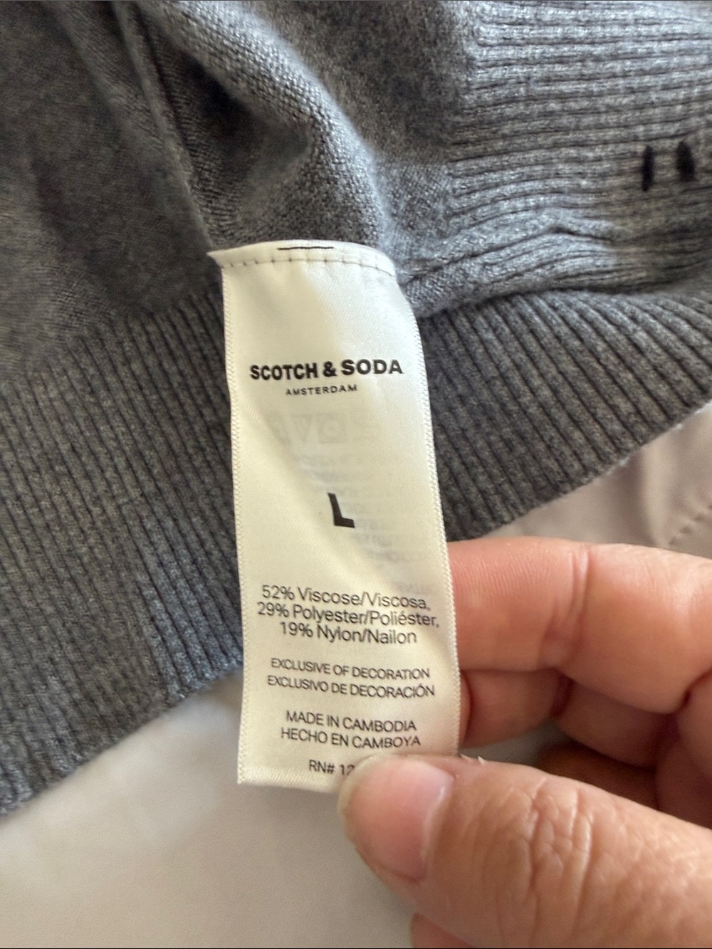 Scotch & Soda Gray V-Neck Button Cardigan - Picture 4 of 7